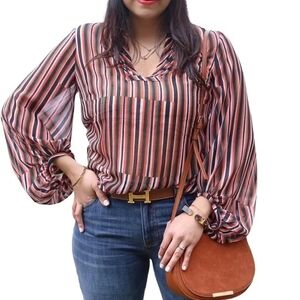 CAbi Vibrant Striped Blouse